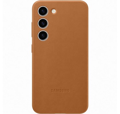 Husa Leather Cover pentru Samsung Galaxy S23, Camel